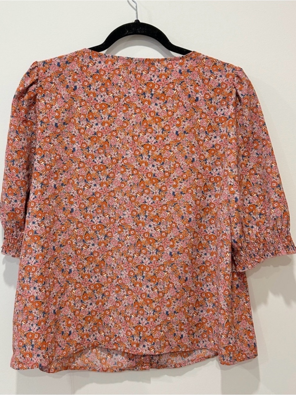 Sanctuary Ditsy Floral Button-Front Blouse - Rust - Picture 3 of 5